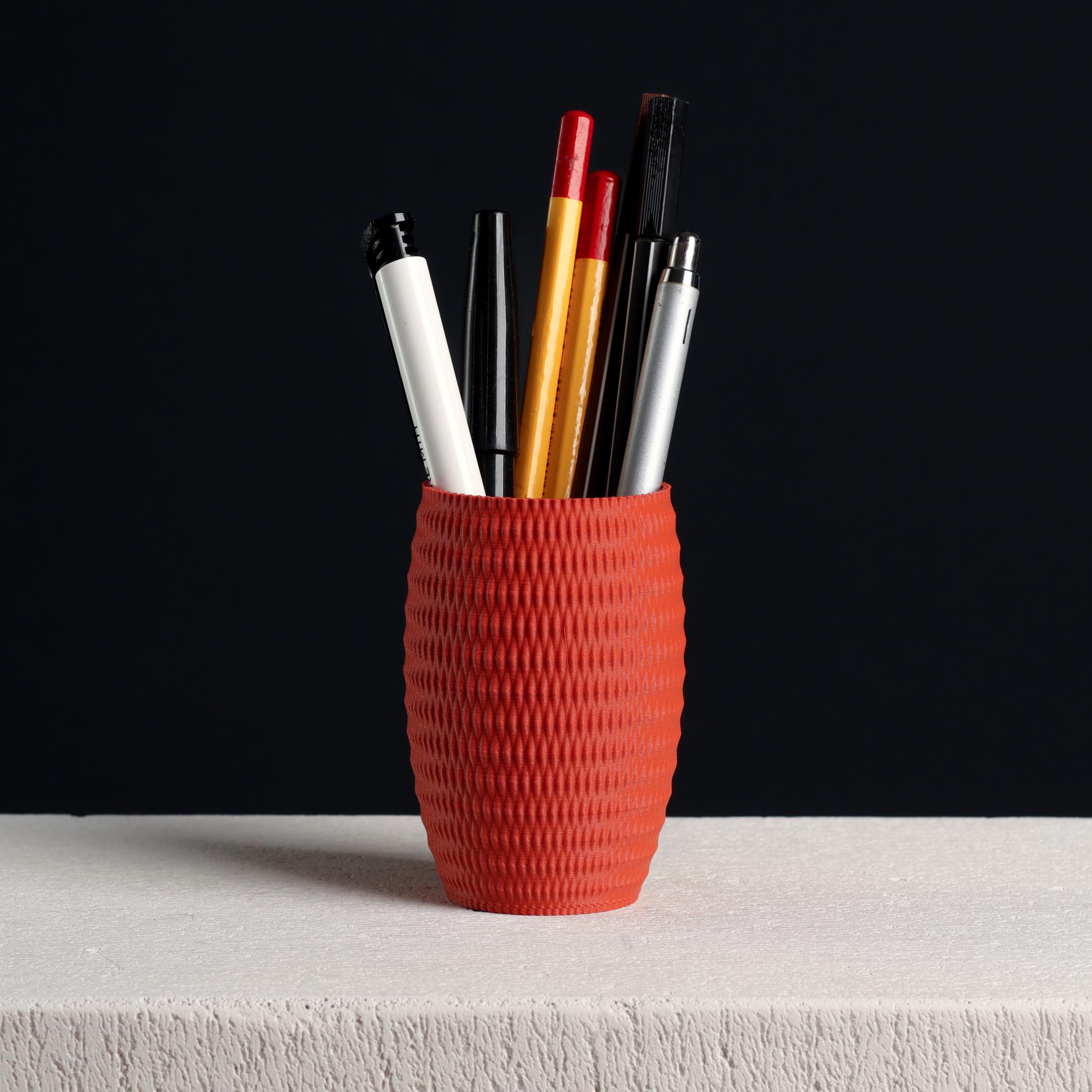 Textured Pencil Cup, Office Organizer (vase mode)  3d model