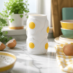 Sunny Side Egg Vase - Whimsical Decor Piece 3d model