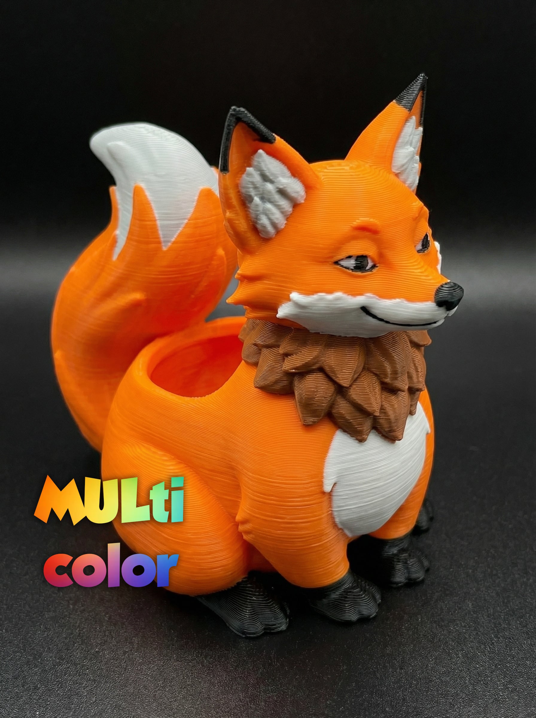 Cute Fox Planter Multi-Color 3MF | Home Decor | Bambu Ready 3d model