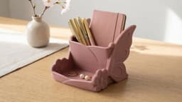 Butterfly Desk Organizer & Coquette Catchall - Aesthetic Stationery Holder 3d model