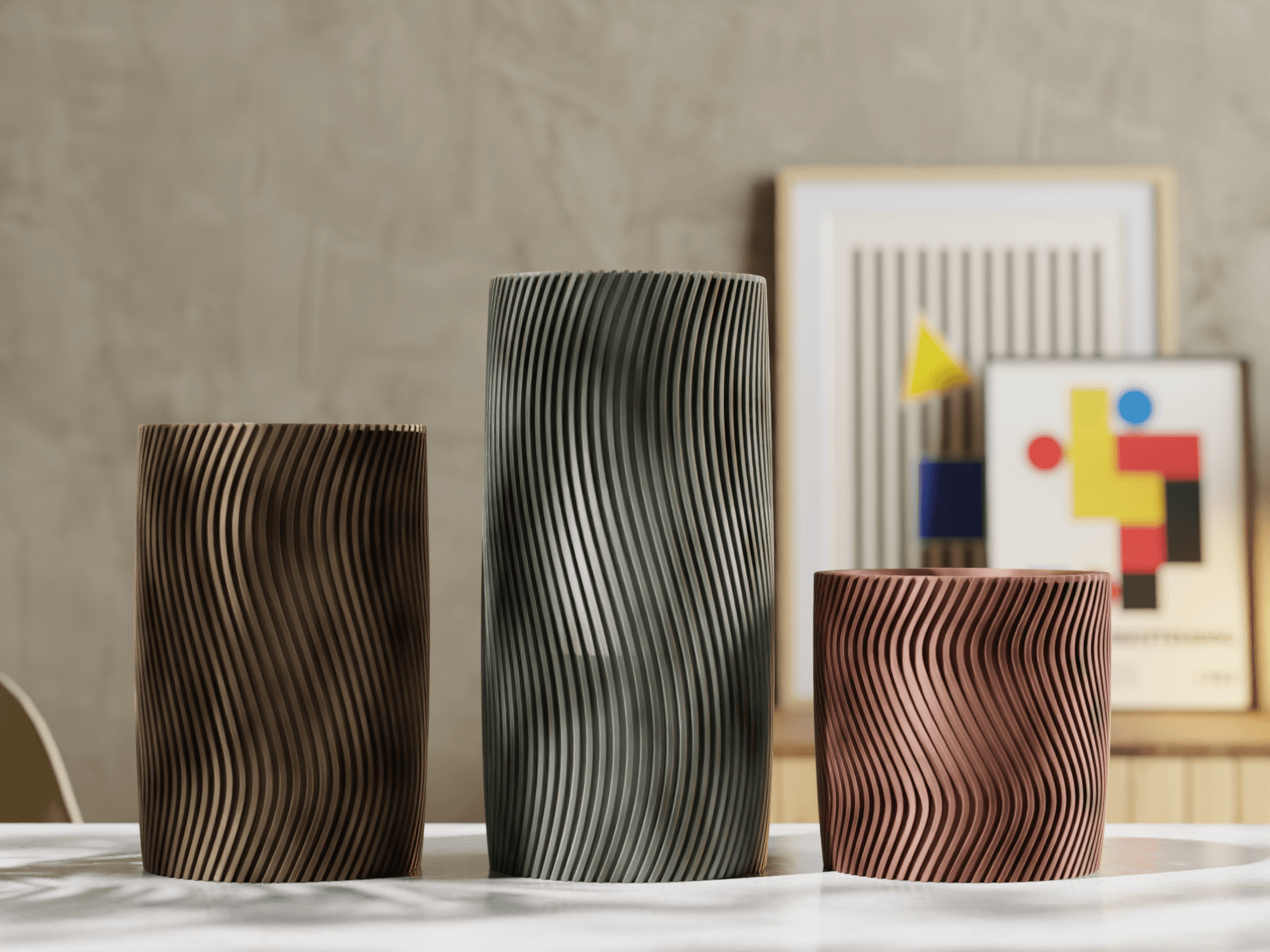 Wavy - Modular Planter V1 3d model
