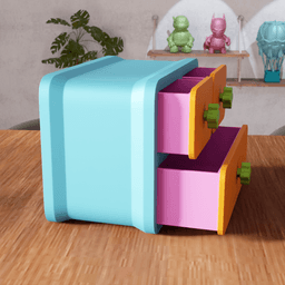 Retro Geometric Modular Desktop Drawer Organizer 3d model