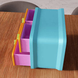 Retro Geometric Modular Desktop Drawer Organizer 3d model