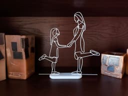 Mother and Daughter Holding Hands Art 3d model