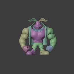Buff Bugs Bunny - Articulated Flexi Meme Figure - 3D Print STL/3MF 3d model