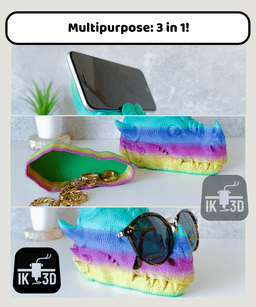 Dragon Glasses Holder / Phone Holder/ Jewelry Tray / 3MF Included / No Supports 3d model