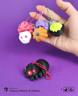 Cute Flexi Spider (Toy & Keychain & Magnets) + Halloween Version, Mini Articulated Animals 3d model
