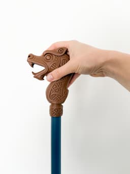 Viking Draken Cane Handle 3d model