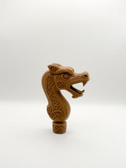Viking Draken Cane Handle 3d model