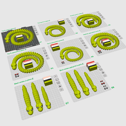 Cute Flexi Snake (Toy, Keychain), Hyper-Jointed & Ultra-Articulated 3d model