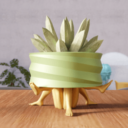 Surreal Leg Planter - Funny Anthropomorphic Flower Pot 3d model