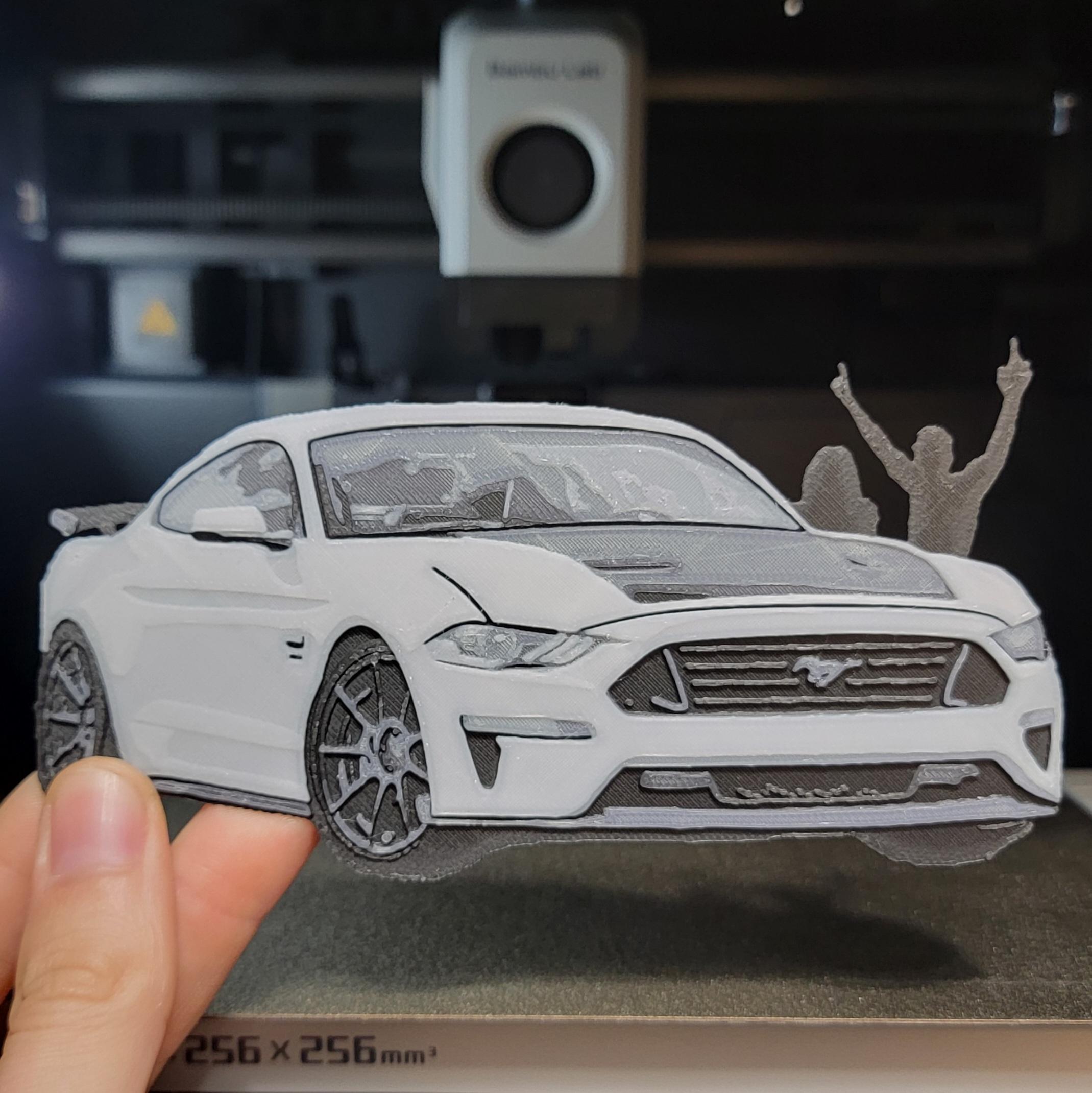 Monochrome Mustang Magnet 3d model