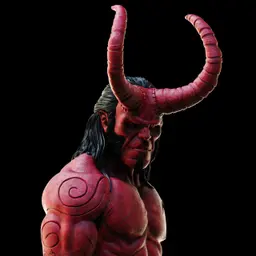 Hellboy bust - (Pre-Supported) 3d model