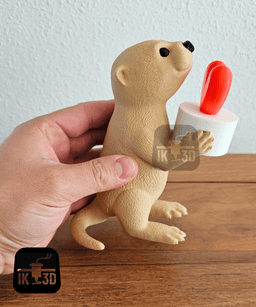 Otter With Heart Candle Holder / Multiparts & Multicolor 3d model