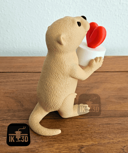 Otter With Heart Candle Holder / Multiparts & Multicolor 3d model