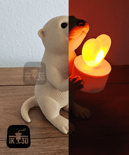 Otter With Heart Candle Holder / Multiparts & Multicolor 3d model