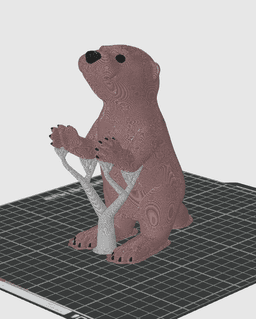 Otter With Heart Candle Holder / Multiparts & Multicolor 3d model