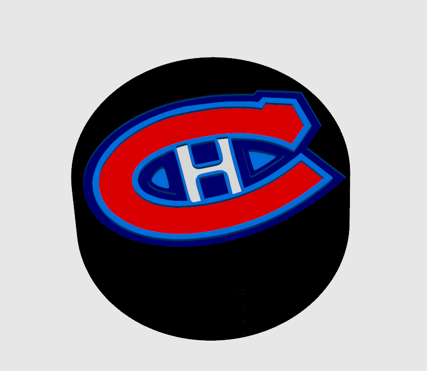 Montreal Canadiens hockey puck. 3d model