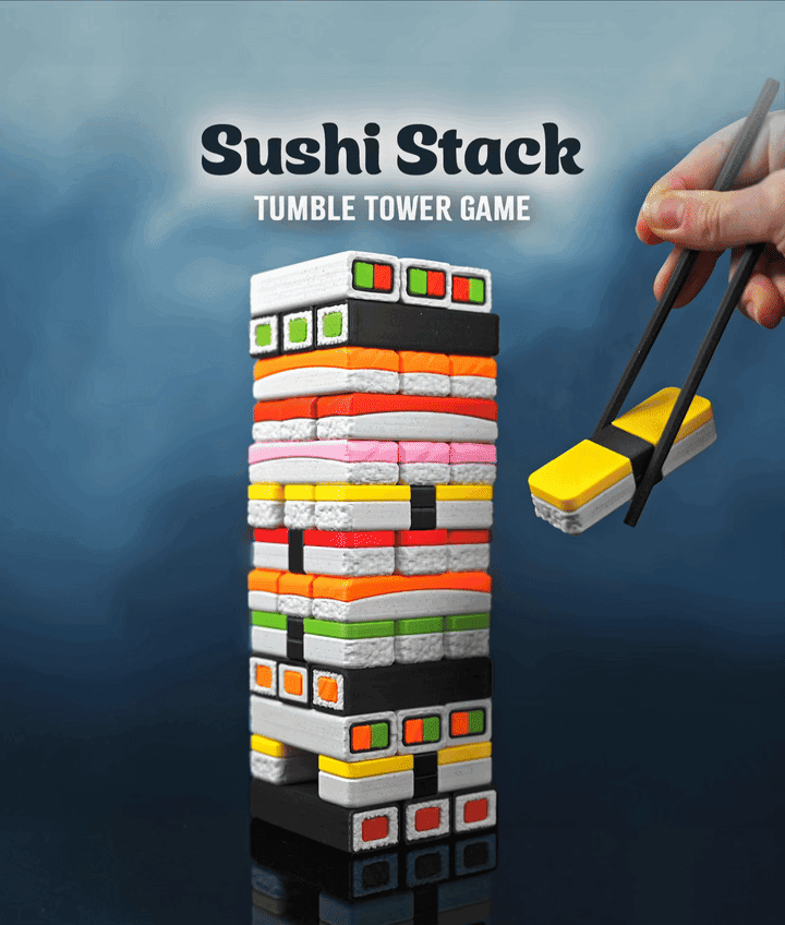 Sushi Stack — Tumble Tower Game 3d model