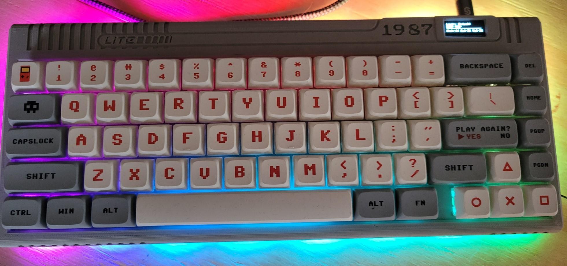 The1987Lite - A Handwired 65% revision of The1987 TKL with OLED and RGB! 3d model
