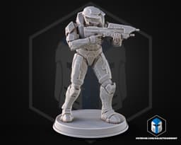 Campaign Evolved Master Chief Figurine Pose 3 - 3D Print Files 3d model