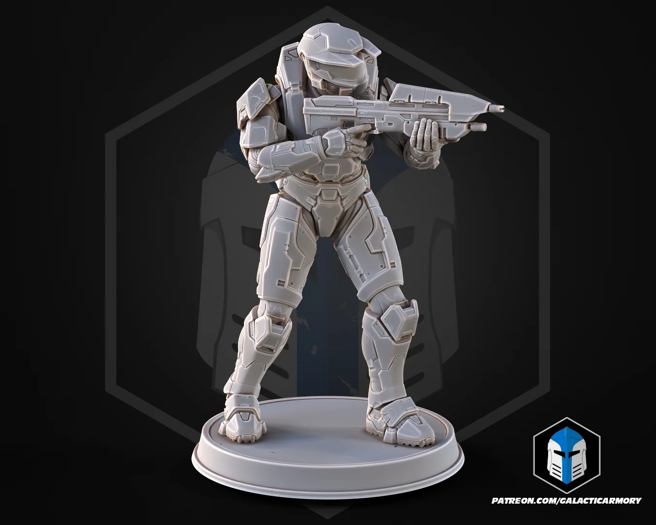 Campaign Evolved Master Chief Figurine Pose 3 - 3D Print Files 3d model