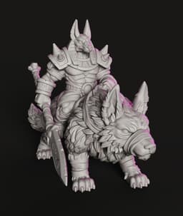 Anubis Wolf Rider STL | Figurine 3D Print | HighDetail 3d model