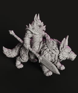 Anubis Wolf Rider STL | Figurine 3D Print | HighDetail 3d model