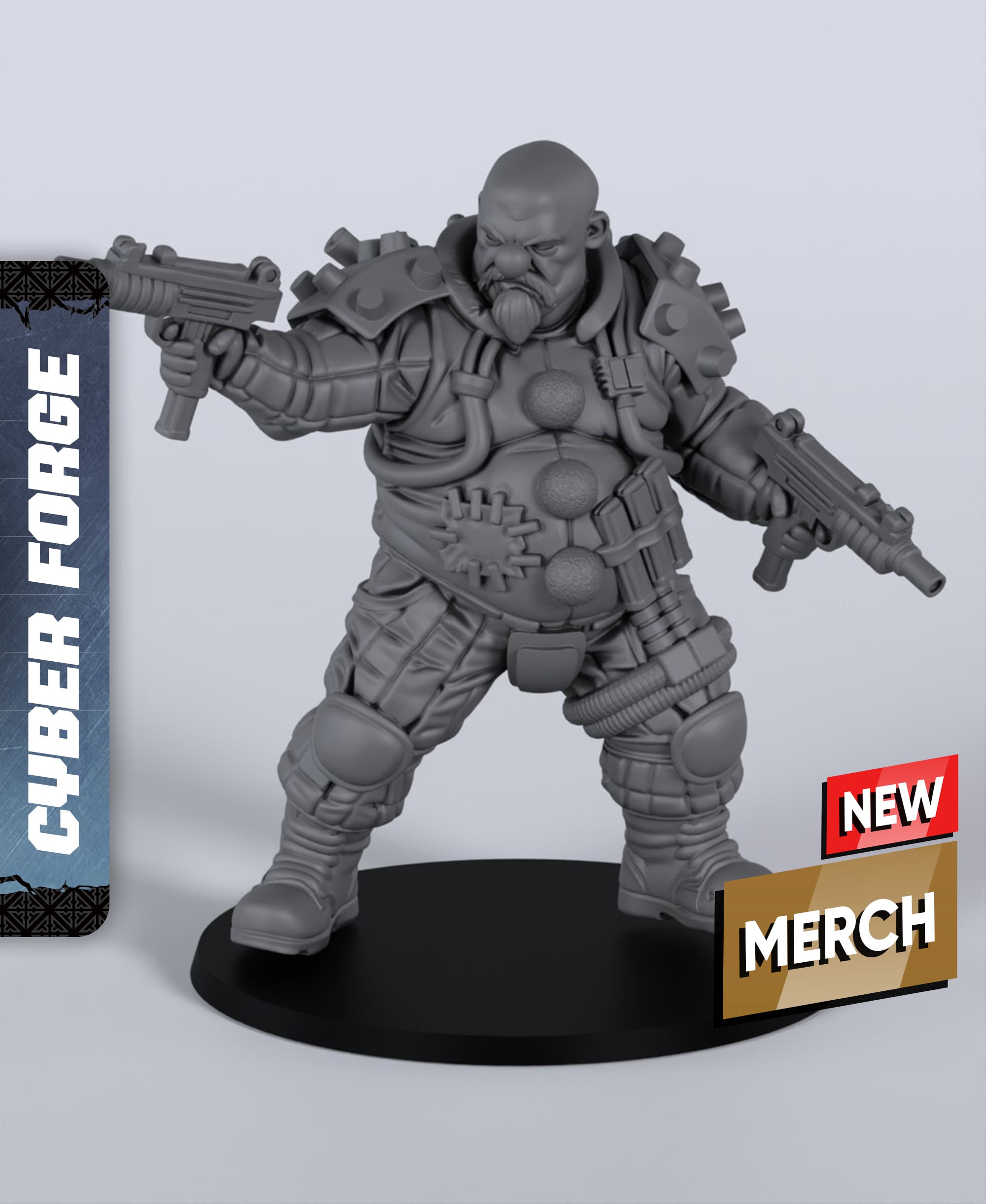 Fat Fat - With Free Cyberpunk Warhammer - 40k Sci-Fi Gift Ideas for RPG and Wargamers 3d model