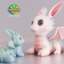 Bunny Dragon - Articulated Easter Dragon - No Supports 3D Print STL/3MF 3d model