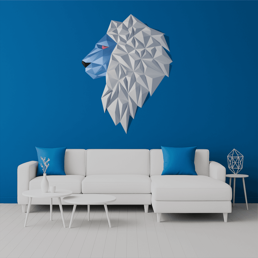 Geometric Lion wall art - B 3d model