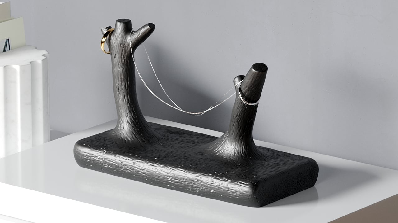 Branch Jewelry Stand - Rustic Functional Decor 3d model