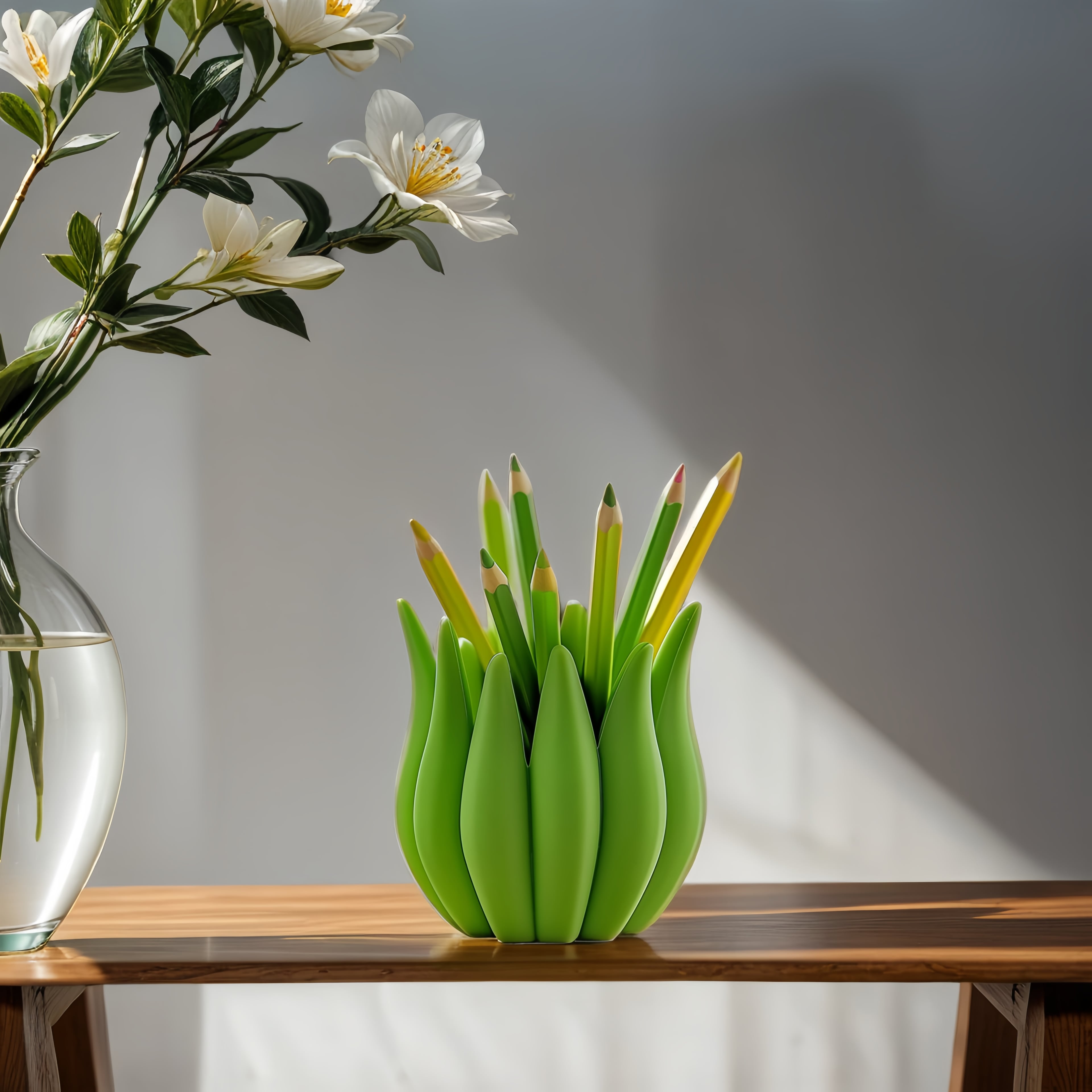 Plant Pen Holder for Vibrant Office Decor 3d model