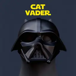 Darth Vader Cat Mask – 3D Printable Cosplay for Pets 3d model