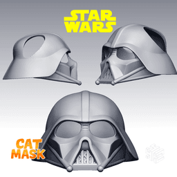 Darth Vader Cat Mask – 3D Printable Cosplay for Pets 3d model