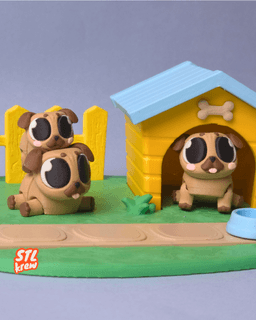 Cute articulated Pug dog - Pogo 3d model