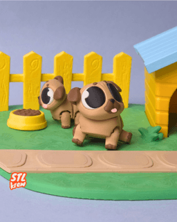 Cute articulated Pug dog - Pogo 3d model