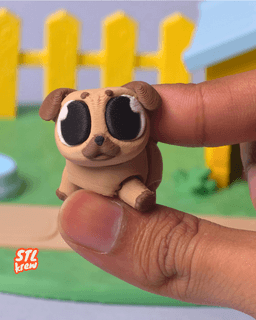 Cute articulated Pug dog - Pogo 3d model