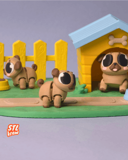 Cute articulated Pug dog - Pogo 3d model