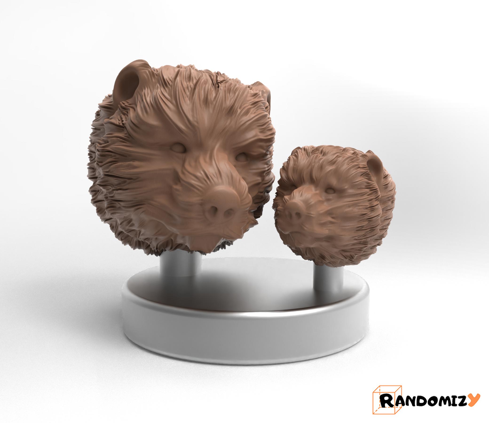 Father's Day (Bear) Statue [Round Base] 3d model
