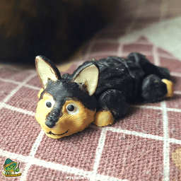 German Shepherd Dog | Flexi print-in-place + Keychain| Multicolor 3d model