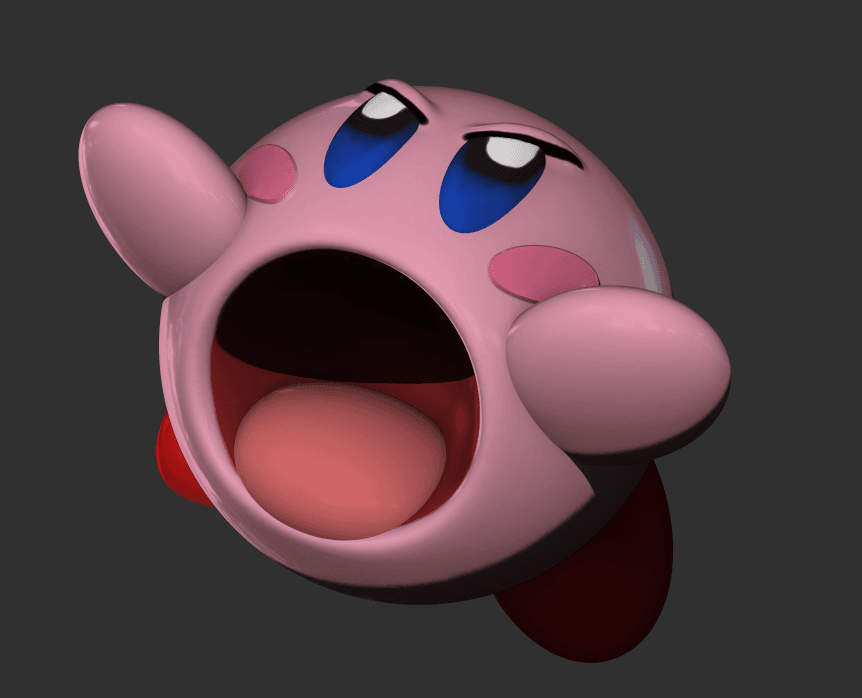 Screaming Kirby - Print in place! 3d model