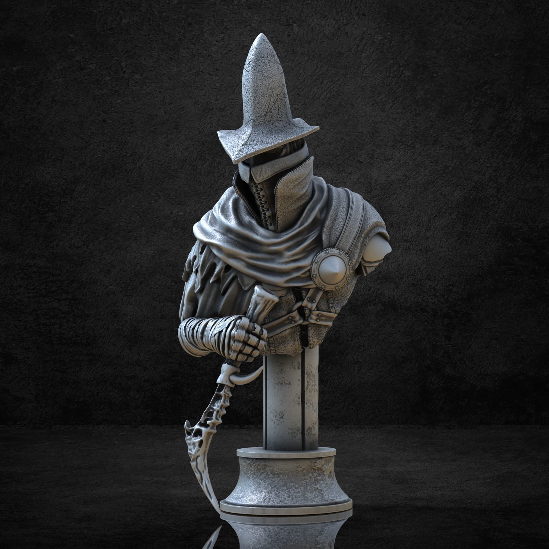 Abyss Watcher bust (Pre-Supported) 3d model
