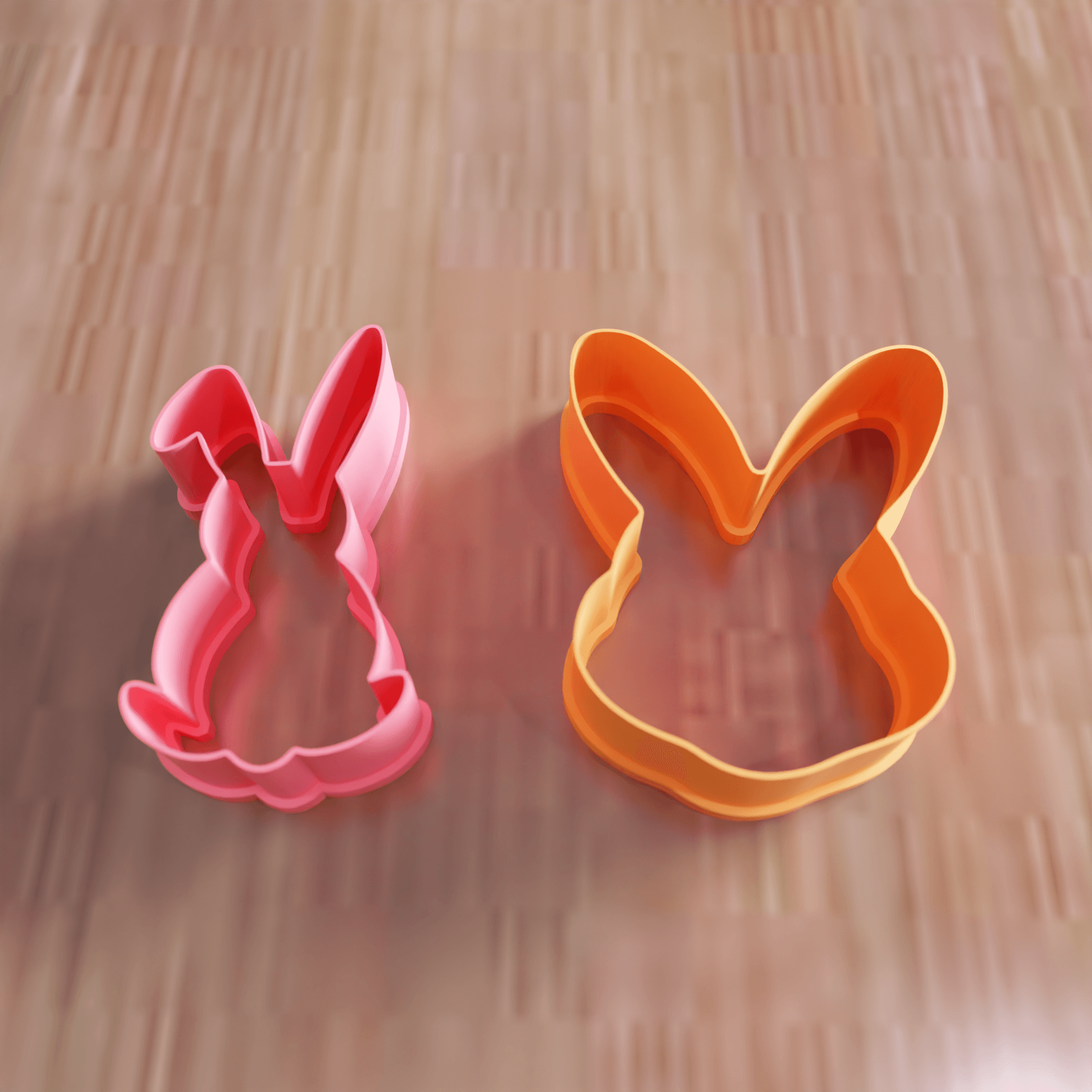 Easter Bunny Cookie Cutter Set 3d model