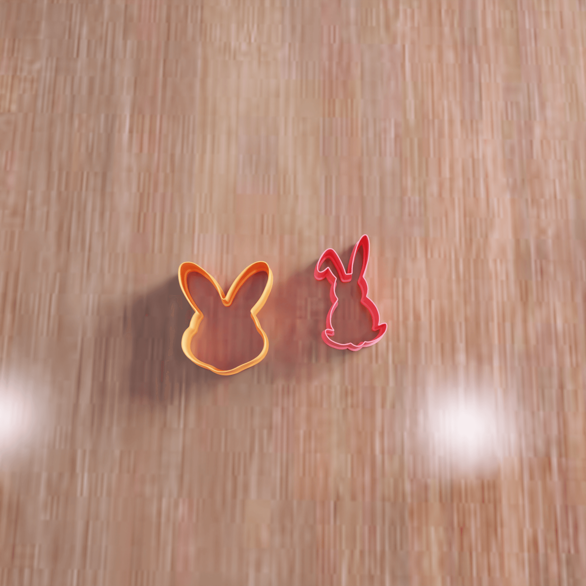 Easter Bunny Cookie Cutter Set 3d model