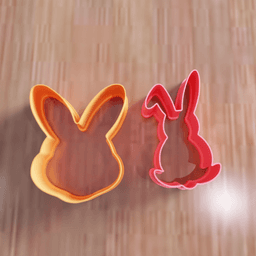 Easter Bunny Cookie Cutter Set 3d model