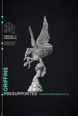 Griffins - 2 Models - PRESUPPORTED- Heaven Hath no Fury - 32mm scale 3d model