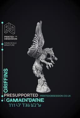 Griffins - 2 Models - PRESUPPORTED- Heaven Hath no Fury - 32mm scale 3d model