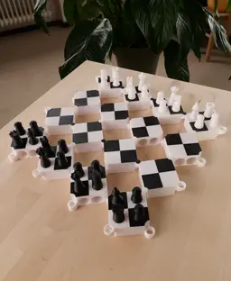Auxetic Chess Print in Place by Ruven Bals 3d model