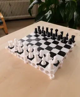 Auxetic Chess Print in Place by Ruven Bals 3d model